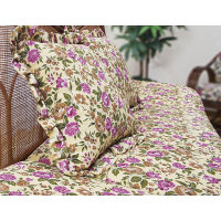 ファミリー・ライフ　籐ハイバックカウチソファ　幅1200mm　ハニーブラウン 1脚　（直送品）