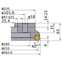 三菱マテリアル AHX型正面フライス AHX640WL25036K 1個（直送品）