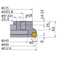三菱マテリアル AHX型正面フライス AHX640WR20028K 1個（直送品）