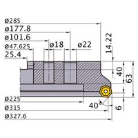 三菱マテリアル AHX型正面フライス AHX640WR31544P 1個（直送品）