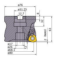三菱マテリアル AJX形正面フライス AJX14R08005D 1個（直送品）
