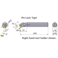 三菱マテリアル P形ボーリングバー A20QPSKNR09 1個（直送品）