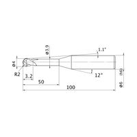 三菱マテリアル インパクトミラクルエンドミル VF2XLBR0200N500S06 1本（直送品）