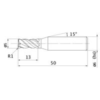 三菱マテリアル スマートミラクルエンドミル VQMHVRBD0500R100 1本（直送品）