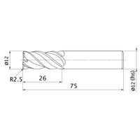 三菱マテリアル スマートミラクルエンドミル VQMHVRBD1200R250 1本（直送品）