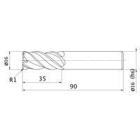 三菱マテリアル スマートミラクルエンドミル VQMHVRBFD1600R100 1本（直送品）