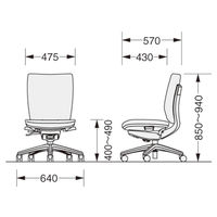 ライオン事務器 エルビスチェア ミドルバック 防炎布インクブルー No.2610FG 1脚　（直送品）