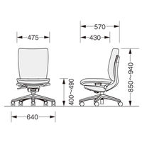 ライオン事務器 エルビスチェア ミドルバック 防炎布 スートブラウン No.2610FG 1脚　（直送品）