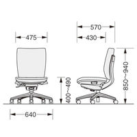 ライオン事務器 エルビスチェア ミドルバック 防炎布 ボルドー No.2610FG 1脚　（直送品）