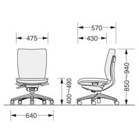 ライオン事務器 エルビスチェア ミドルバック グラスグリーン No.2610F 1脚　（直送品）