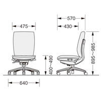 ライオン事務器 エルビスチェア ハイバック インクブルー No.2620F 1脚　（直送品）