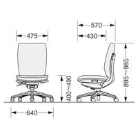 ライオン事務器 エルビスチェア ハイバック ミッドナイト No.2620F 1脚　（直送品）