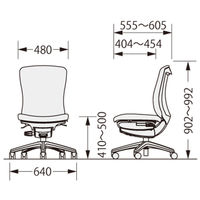 ライオン事務器 バーサルチェア ホワイトシェル 脚ベースブラック ミドルバック グリーン No.3510S-K 1脚　（直送品）