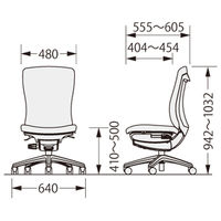 ライオン事務器 バーサルチェア ホワイトシェル 脚ベースブラック ハイバック アクアブルー No.3520F-K 1脚　（直送品）