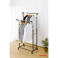 ルミナス ハンガーラック プッシュ式ハンガー「ダブル」 瞬間上げ下げ キャスター付 幅80cm GPH-80WG 1台　（直送品）