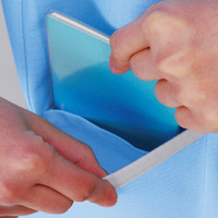 自重堂　制服百科　エコ高制電スモック（フロントファスナー仕様）　サックス　ＬＬ　80405（直送品）