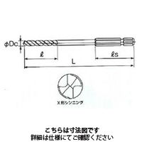 不二越 鉄工用六角軸ロングドリル 6LSDP2.8 1パック(1本)（直送品）