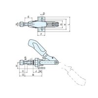 ナベヤ トグルサイドクランプ6841 6841NIー3 6841NI-3 1個（直送品）