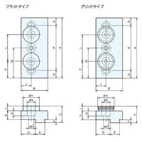 ナベヤ(NABEYA) クランプ ロックタイト5軸マシンバイス用ユニバーサル口金セット UJS100-RRG 1セット（2個入）（直送品）