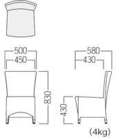 【軒先渡し】オリバー エクステリア 肘なしチェア　S・CG-330・AL 1脚　（直送品）