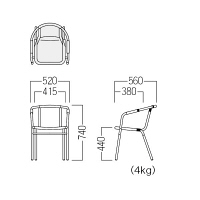 【軒先渡し】オリバー アルミ製チェア ブラック S・CG-6106・BK 1脚　（直送品）