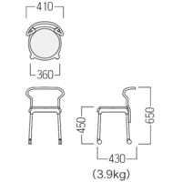 【軒先渡し】オリバー パイプチェア 背付 キャスター付 グリーン S・CS-248A・K・GE 1脚　（直送品）
