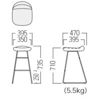 【軒先渡し】オリバー カウンターチェア ファブリック　パープル S・CS-345A・ST・CF-09Q 1脚　（直送品）