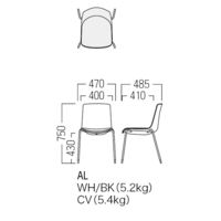 【軒先渡し】オリバー スチールチェア 黒4本脚　黒シート ファブリック　グリーン  1脚　（直送品）
