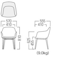【軒先渡し】オリバー 木製チェア ナチュラル脚 ビニールレザー　ティーグリーン S・CW-340A・N・CL-20V 1脚　（直送品）