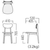 【軒先渡し】オリバー 国産ヒノキチェア ダークブラウン脚 背部張地付　ファブリック　レッド SCW-315・BR・CF-09M 1脚　（直送品）