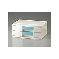 アズワン トレイBOX(鍵付) A3用ブルー 470×360×205mm 304H 1個 0-5347-05（直送品）