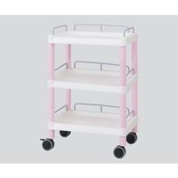 アズワン モバイルイージーカート(ガード枠付き:ピンク) 引出しなし 3段 540×370×855 ME11F 1個 7-1275-03（直送品）