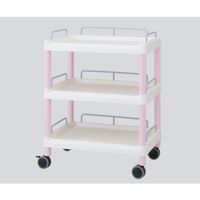 アズワン モバイルイージーカート(ガード枠付き:ピンク) 引出しなし 3段 645×444×835 ME21F 1個 7-1275-04（直送品）