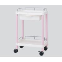 アズワン モバイルイージーカート(ガード枠付き:ピンク) 引出しあり 2段 540×370×820 ME11EH 1個 7-1275-05（直送品）