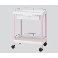 アズワン モバイルイージーカート(ガード枠付き:ピンク) 引出しあり 2段 645×444×810 ME21EH 1個 7-1275-06（直送品）