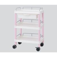 アズワン モバイルイージーカート(ガード枠付き:ピンク) 引出しあり 3段 540×370×855 ME11FH 1個 7-1275-07（直送品）
