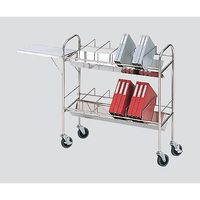 アズワン カルテワゴン(静音タイプ)折りたたみテーブル付 950×320×970mm CW-950STS 1台 0-3445-14（直送品）