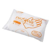 アズワン プロシェア ポリエチレン手袋 エンボス無 L 1袋(200枚入) 8-2587-01 1セット(1800枚:200枚×9袋)（直送品）