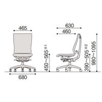 【設置込】イトーキ　セレーオチェア　メッシュタイプ　肘なし　ハンガーなし　ブラックフレーム　アルミミラー脚　背座オフブラック　1脚（直送品）