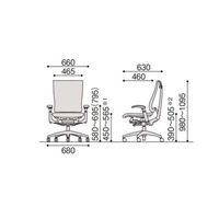 【設置込】イトーキ　セレーオチェア　メッシュタイプ　可動肘付　ハンガーなし　ブラックフレーム　アルミミラー脚　背座ネイビーブルー　1脚（直送品）