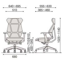 【設置込】イトーキ　フリップフラップチェア　可動肘付　ハンガーなし　ホワイトシェル　アルミミラー脚　背座ストロングブルー　1脚（直送品）
