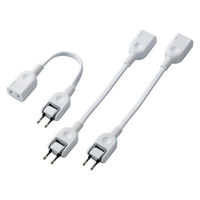 電源延長コード コンセント×1 10cm 白 T-ADR1WHX3 エレコム 1パック（3個入）（直送品）