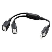 延長コード 電源タップ コンセント×2 20cm 2個口 ACアダプタを2個つなげるケーブル 黒 T-ADR3BK エレコム 1個（直送品）