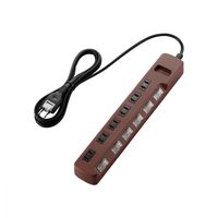 延長コード 電源タップ 2m 2ピン 6個口 個別スイッチ 雷ガード ブラウン T-BR04-2620BR エレコム 1個