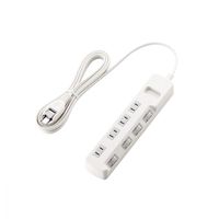 延長コード 電源タップ コンセント 3m 2ピン 4個口 個別スイッチ 省エネ 白 T-E5A-2430WH エレコム 1個（直送品）
