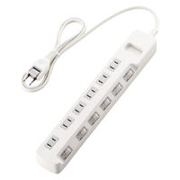 延長コード 電源タップ コンセント 1m 2ピン 6個口 個別スイッチ 省エネ 白 T-E5A-2610WH エレコム 1個（直送品）