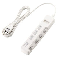延長コード 電源タップ コンセント 3m 2ピン 4個口 個別スイッチ ほこり防止 白 T-E6A-2430WH エレコム 1個（直送品）
