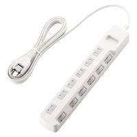 延長コード 電源タップ コンセント 3m 2ピン 6個口 個別スイッチ ほこり防止 白 T-E6A-2630WH エレコム 1個（直送品）