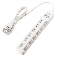 延長コード 電源タップ コンセント 3m 2P 6個口 一括スイッチ&個別スイッチ付 白 T-E7A-2630WH エレコム 1個