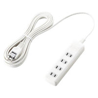 延長コード 電源タップ コンセント 5m 2ピン 4個口 雷ガード ホワイト T-K1A-2450WH エレコム 1個（直送品）